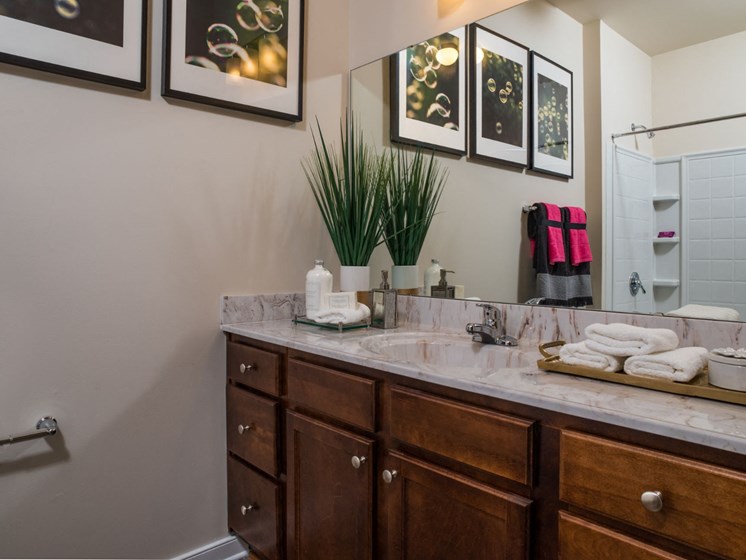 Renovated Bathrooms With Quartz Counters at Abberly Square Apartment Homes, Waldorf, Maryland